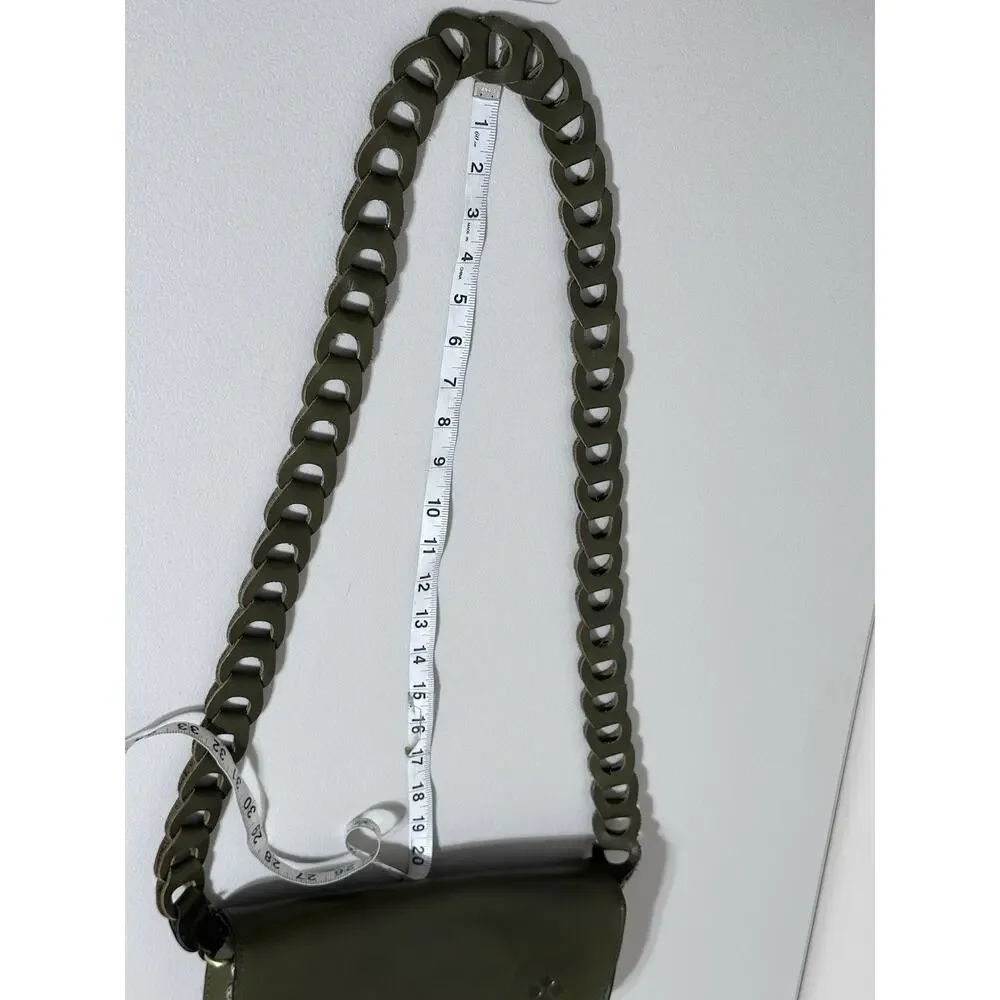 Patricia Nash Vintage Leather Chelsey Chainlink Olive Green Crossbody